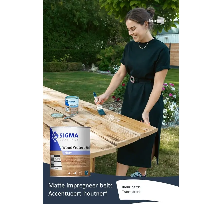 Sigma WoodProtect 2-in-1 Matt | Matte Impregnerende Beits - 1 LTR 