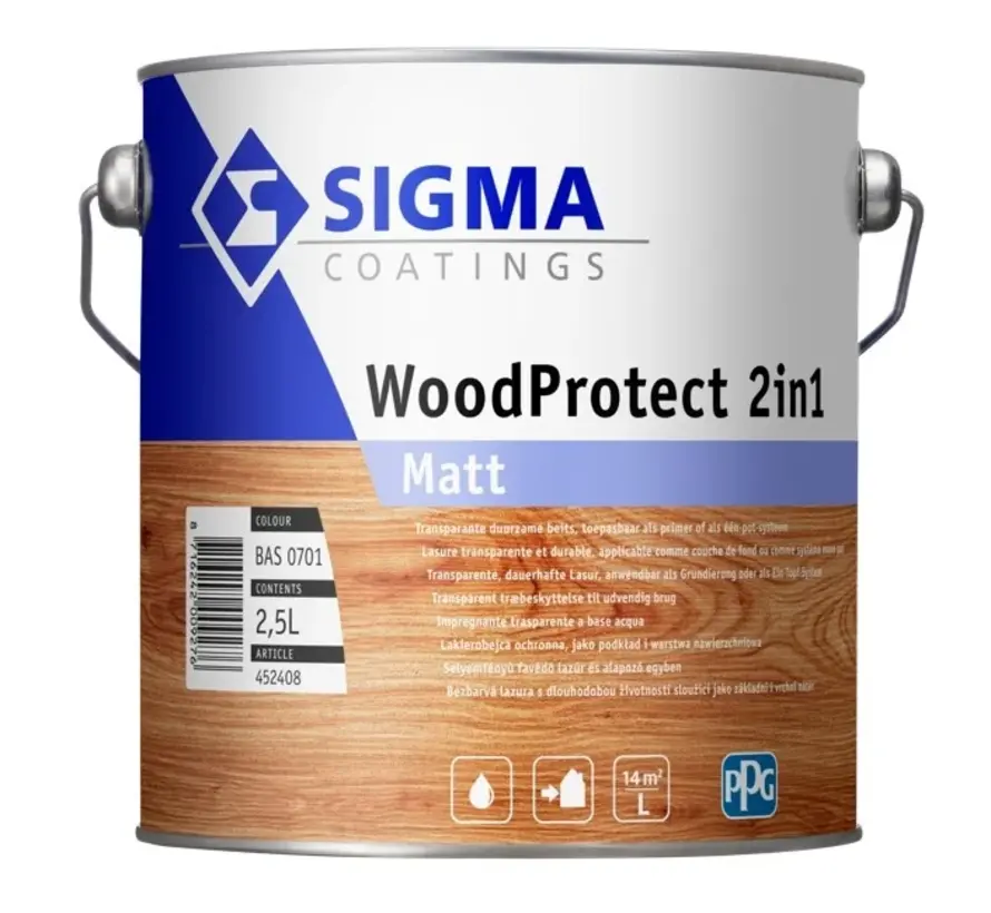Sigma WoodProtect 2-in-1 Matt | Matte Impregnerende Beits - 1 LTR 