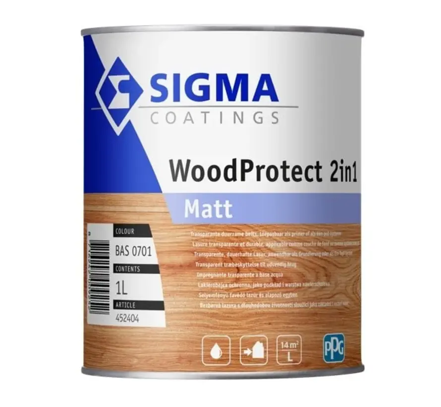 Sigma WoodProtect 2-in-1 Matt | Matte Impregnerende Beits - 1 LTR 
