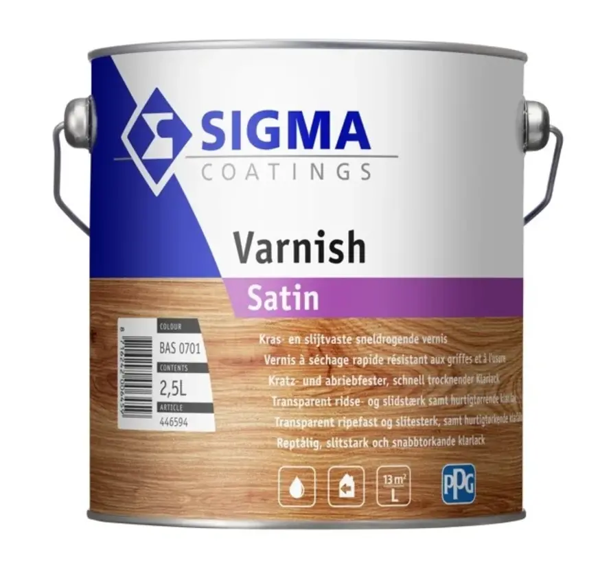 Sigma Varnish Satin | Zijdeglans Blanke Lakverf Binnen - 1 LTR