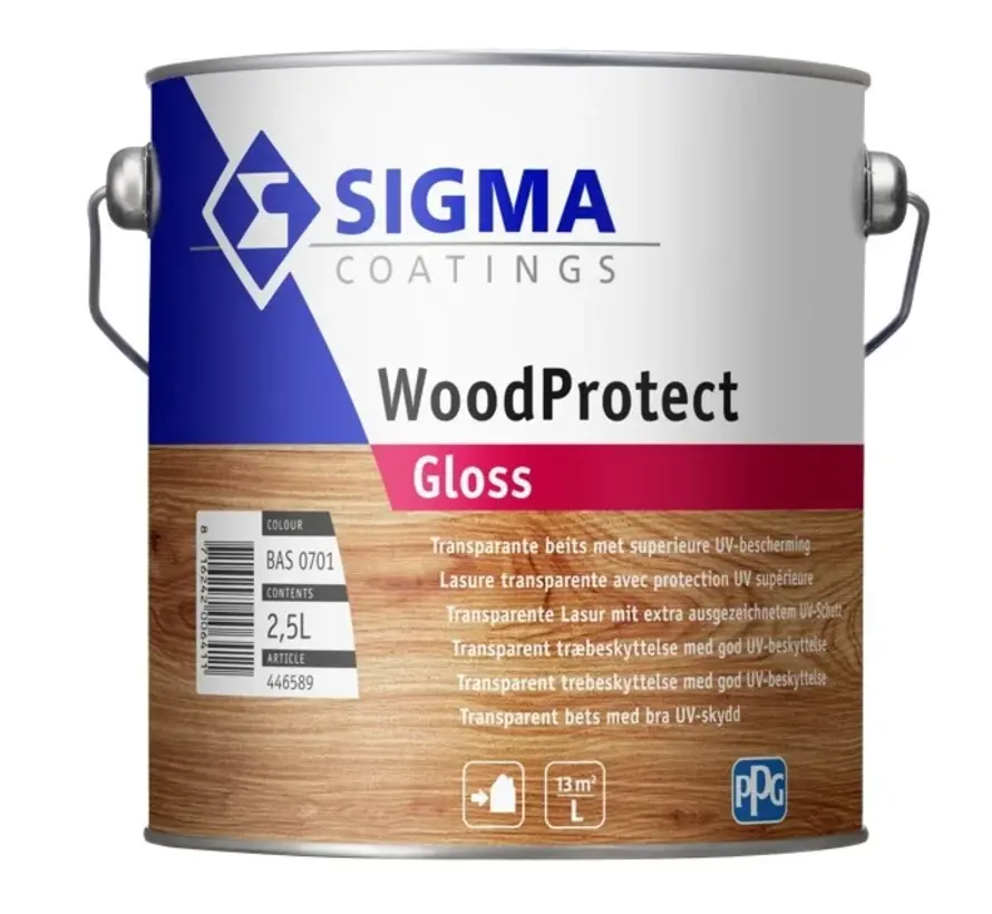 Sigma WoodProtect Gloss | Transparante Hoogglans Beits - 1 LTR 