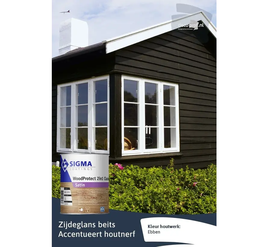 Sigma WoodProtect 2in1 Classic Satin | Zijdeglans Impregnerende Beits - 1 LTR 