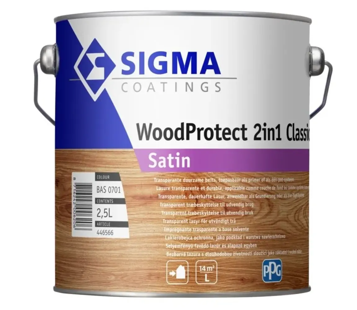 Sigma WoodProtect 2in1 Classic Satin | Zijdeglans Impregnerende Beits