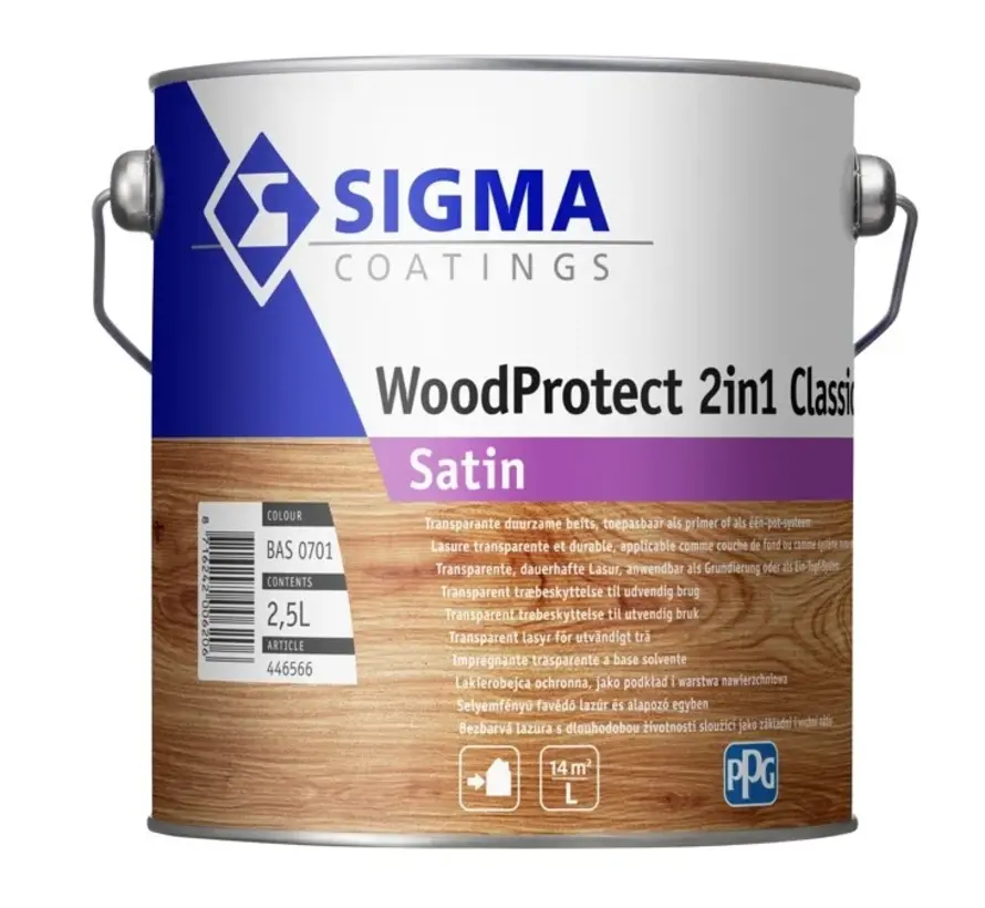 Sigma WoodProtect 2in1 Classic Satin | Zijdeglans Impregnerende Beits - 1 LTR 