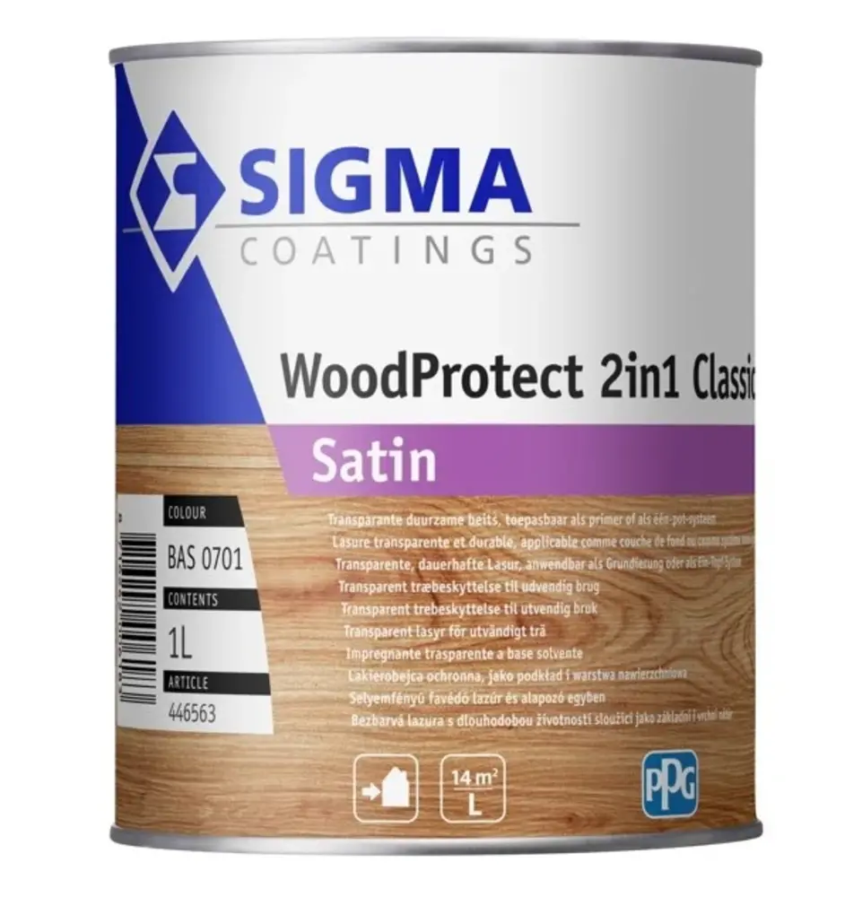 Sigma WoodProtect 2in1 Classic Satin | Zijdeglans Impregnerende Beits