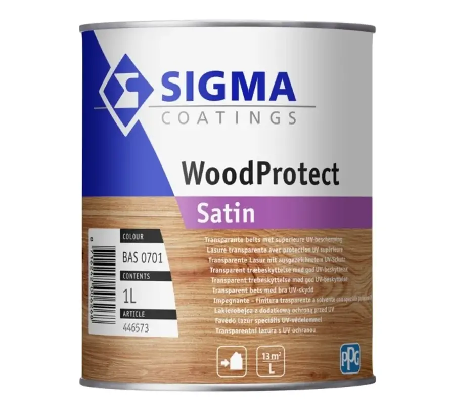 Sigma WoodProtect Satin | Transparante Zijdeglans Beits - 1 LTR 