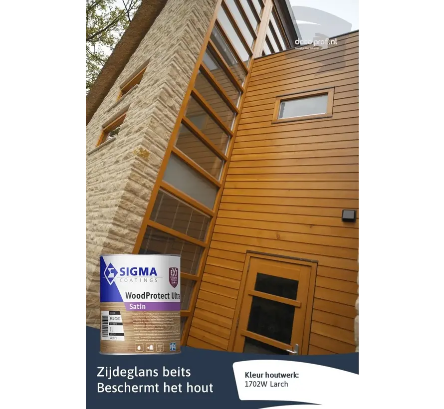 Sigma WoodProtect Ultra Satin | Transparante Zijdeglans Beits - 1 LTR 