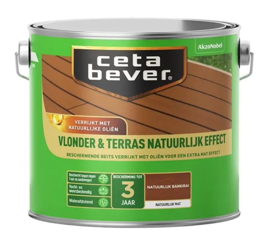 CetaBever Vlonder & Terrasbeits Natuurlijk Effect Bankirai - 2,5 LTR