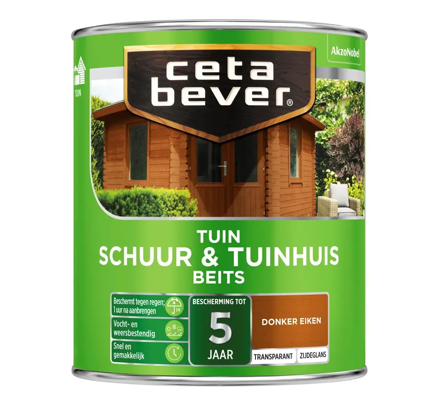 CetaBever Schuur & Tuinhuis Beits 009 Donker Eiken Transparant - 750 ML