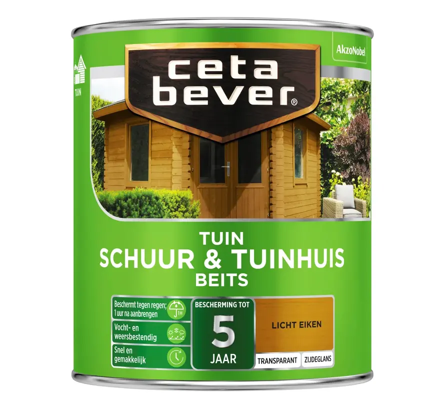 CetaBever Schuur & Tuinhuis Beits 006 Licht Eiken Transparant - 750 ML