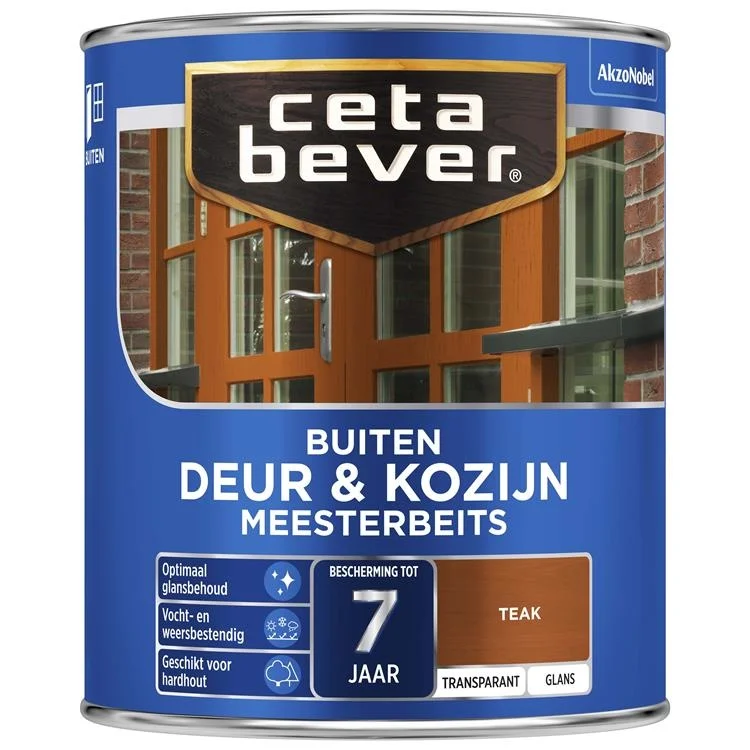 Meesterbeits Deur & Kozijn Glans 085 Teak Transparant | 750 ML