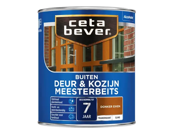 CetaBever Meesterbeits Deur & Kozijn Glans 009 Donker Eiken Transparant CetaBever Meesterbeits Deur & Kozijn Glans 009 Donker Eiken Transparant