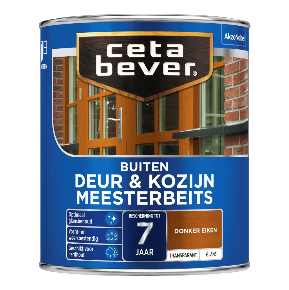 Meesterbeits Deur & Kozijn Glans 009 Donker Eiken Transparant | 2,5 LTR