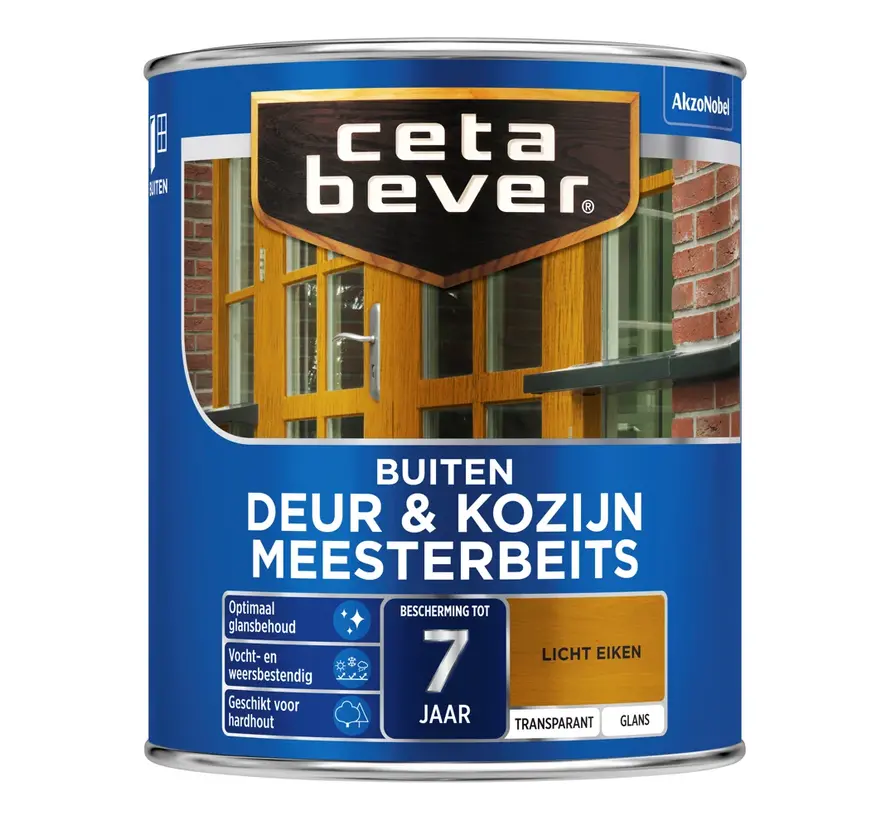 CetaBever Meesterbeits Deur & Kozijn Glans 006 Licht Eiken Transparant - 750 ML