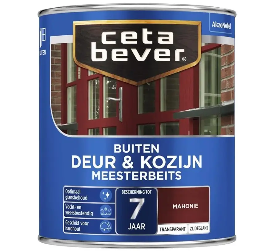 CetaBever Meesterbeits Deur & Kozijn 045 Zijdeglans Mahonie Transparant - 750 ML