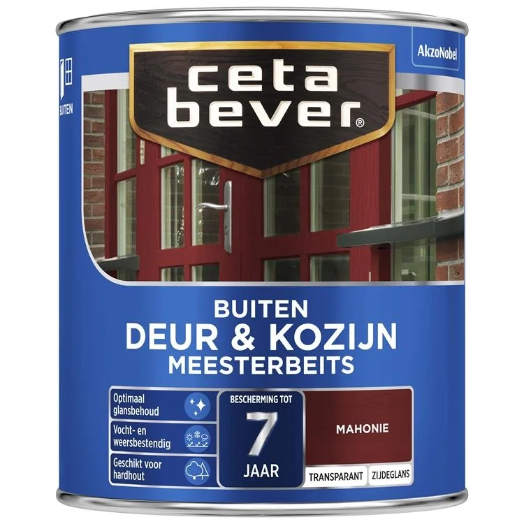 Meesterbeits Deur & Kozijn 045 Zijdeglans Mahonie Transparant | 750 ML