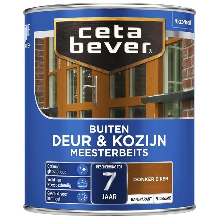 Meesterbeits Deur & Kozijn 009 Zijdeglans Donker Eiken Transparant | 750 ML