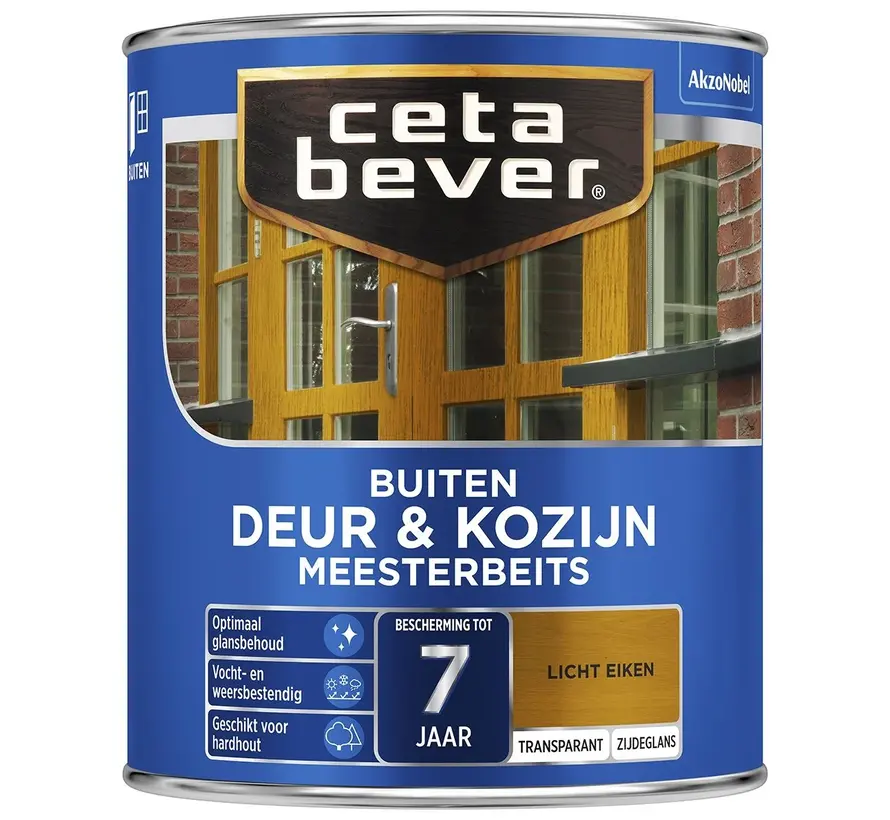 CetaBever Meesterbeits Deur & Kozijn 006 Zijdeglans Licht Eiken Transparant - 750 ML