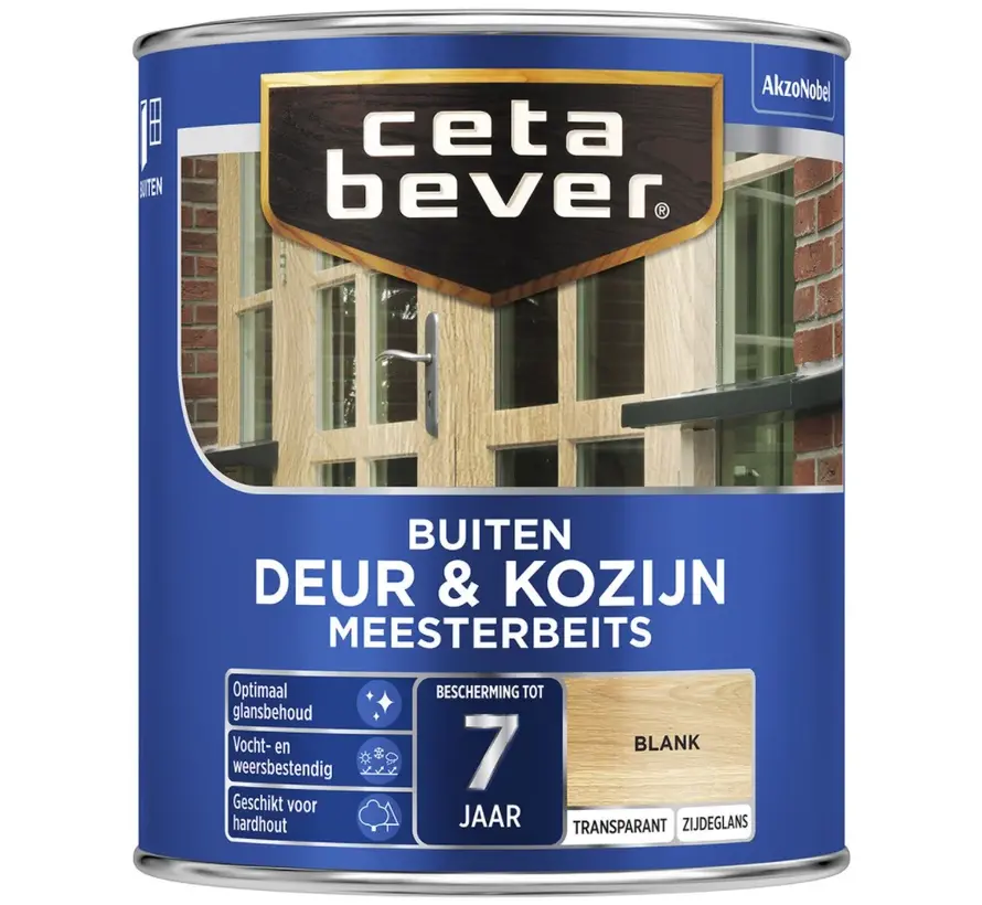 CetaBever Meesterbeits Deur & Kozijn 003 Zijdeglans Blank Transparant - 750 ML