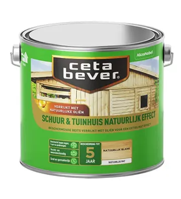 CetaBever Schuur & Tuinhuis Beits Natuurlijk Effect Blank