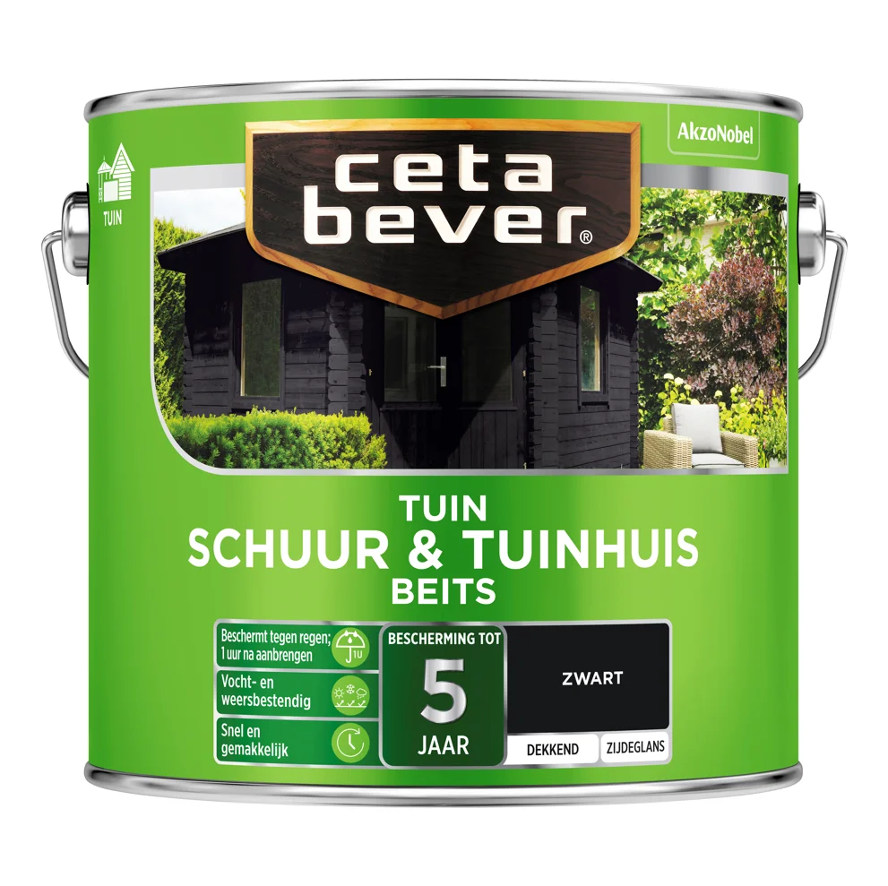 Schuur & Tuinhuis Beits Zwart Dekkend | 2,5 LTR
