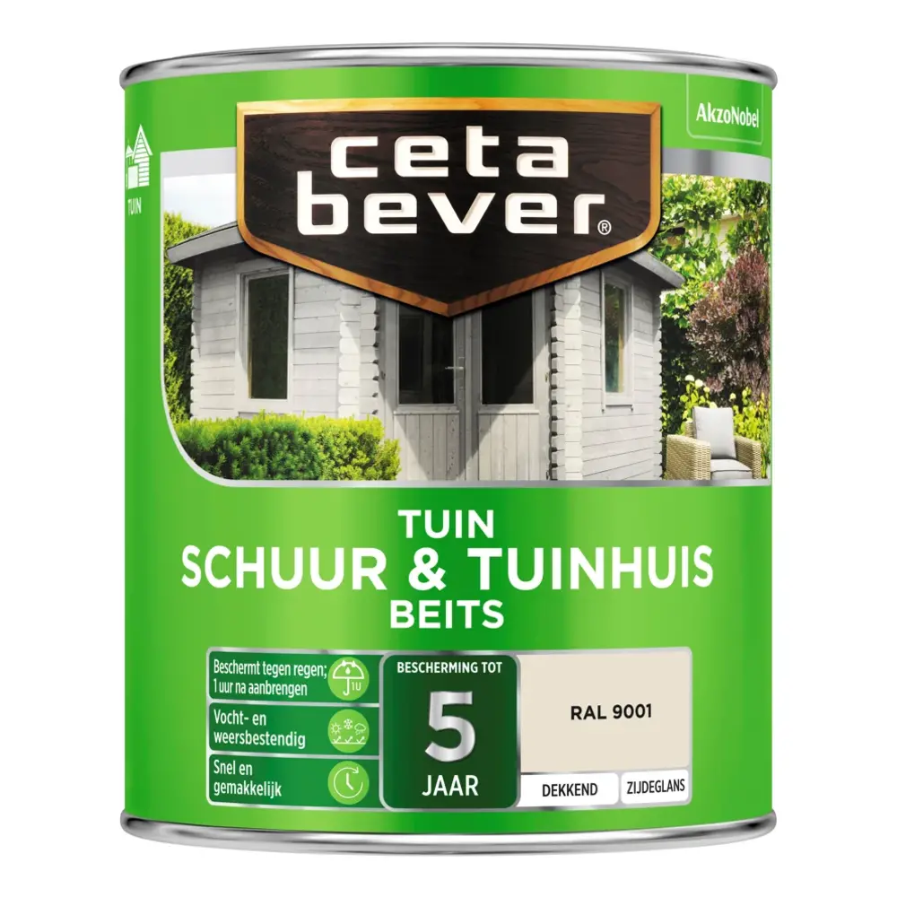 CetaBever Schuur & Tuinhuis Beits RAL 9001 Dekkend CetaBever Schuur & Tuinhuis Beits RAL 9001 Dekkend