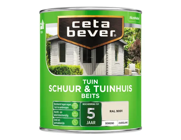 CetaBever Schuur & Tuinhuis Beits RAL 9001 Dekkend CetaBever Schuur & Tuinhuis Beits RAL 9001 Dekkend