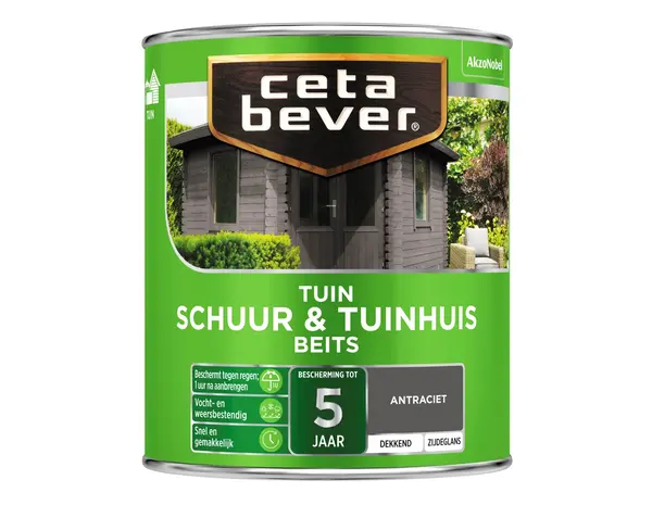 CetaBever Schuur & Tuinhuis Beits Antraciet Dekkend