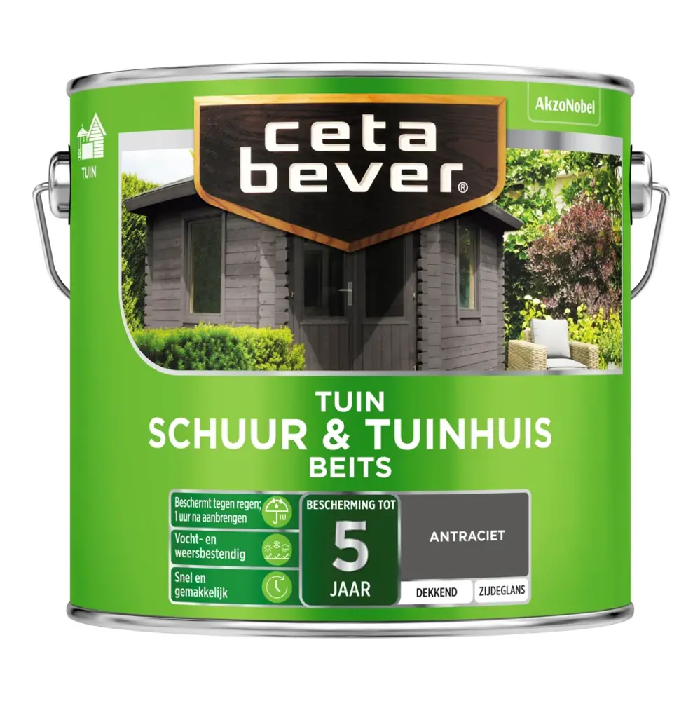 CetaBever Schuur & Tuinhuis Beits Antraciet Dekkend