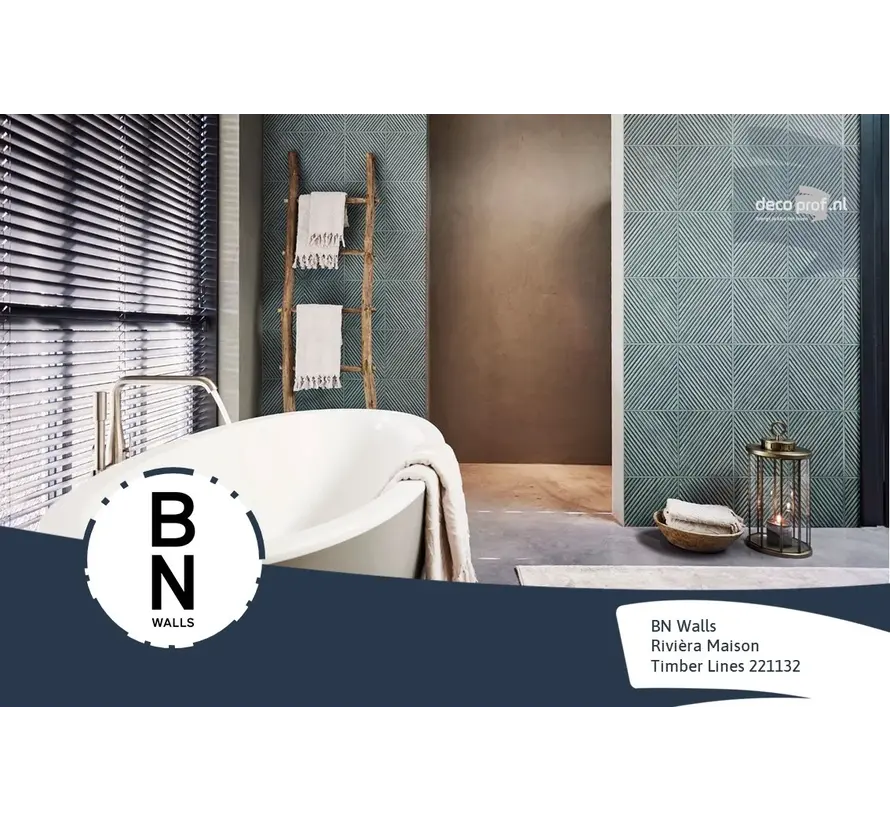 BN Riviera Maison 3 Behang 221132 Timber Lines | Nieuwe Collectie 2022 - 1 Rol 
