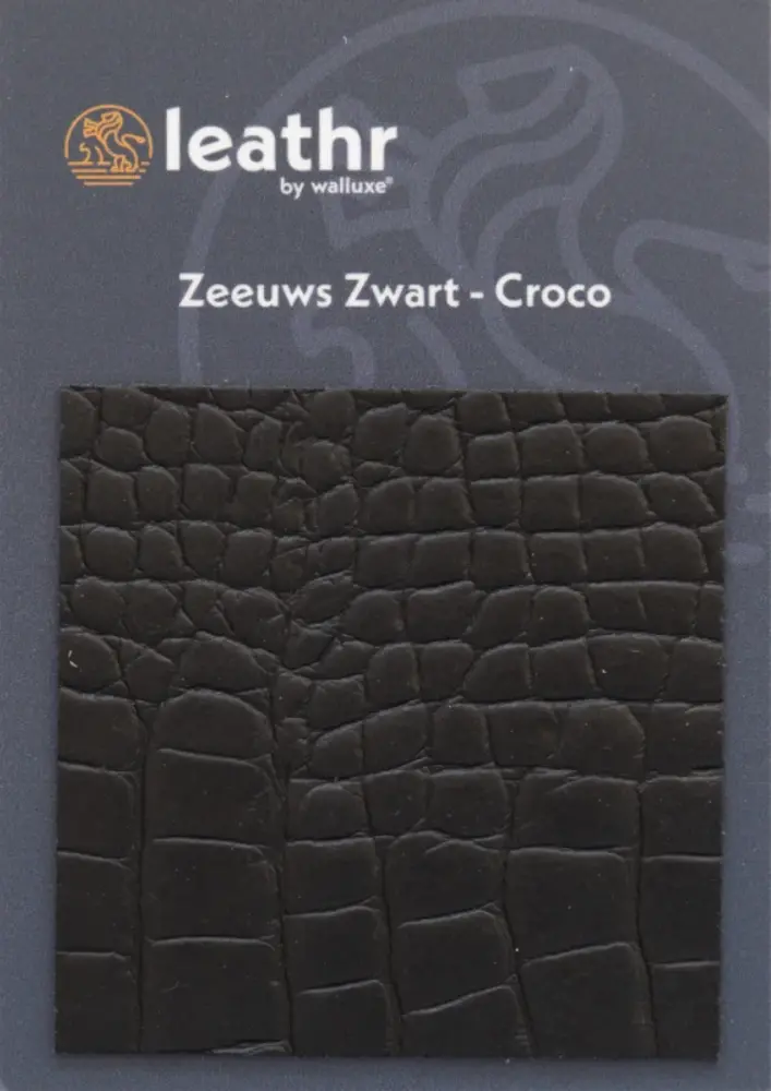 Walluxe Leathr Zeeuws Zwart Croco Proefstaal Walluxe Leathr Zeeuws Zwart Croco Proefstaal