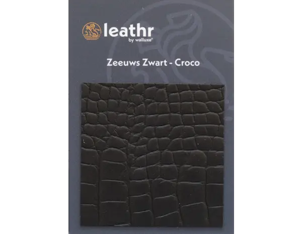 Walluxe Leathr Zeeuws Zwart Croco Proefstaal Walluxe Leathr Zeeuws Zwart Croco Proefstaal