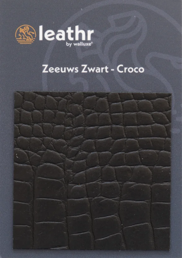 Leathr Zeeuws Zwart Croco Proefstaal | 1 ST