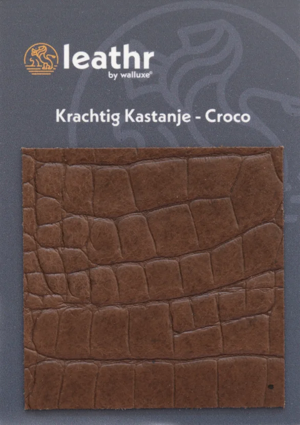Leathr Krachtig Kastanje Croco Proefstaal | 1 ST