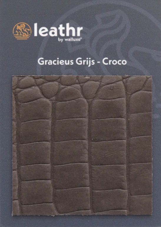 Leathr Gracieus Grijs Croco Proefstaal | 1 ST