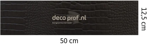 Leathr Zeeuws Zwart Croco Zelfklevend | 1 m² | 12,5 x 50 cm