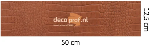 Leathr Chicque Cognac Croco Zelfklevend | 1 m² | 12,5 x 50 cm