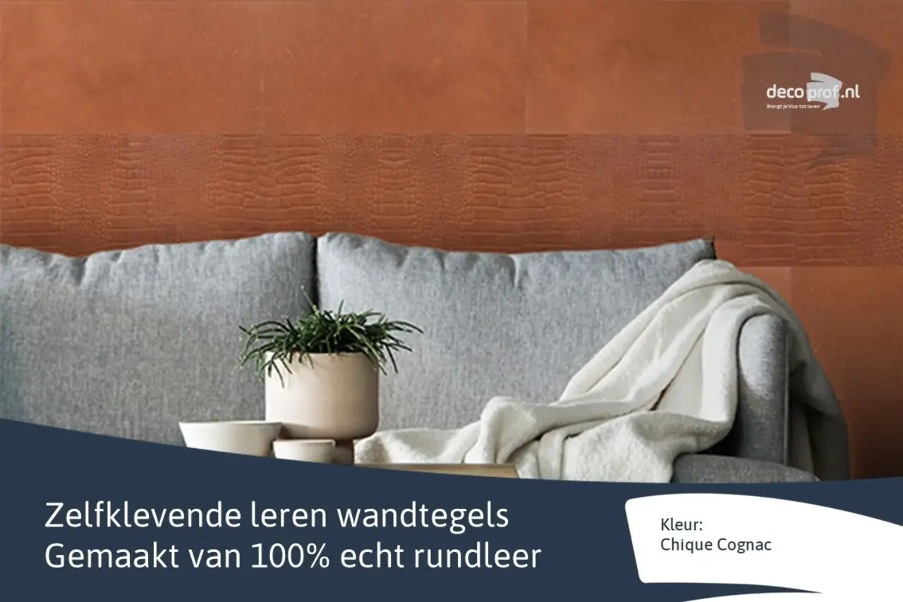 Walluxe Leathr Chicque Cognac Croco Zelfklevend Walluxe Leathr Chicque Cognac Croco Zelfklevend