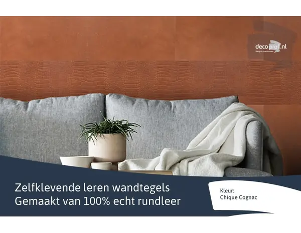 Walluxe Leathr Chicque Cognac Croco Zelfklevend Walluxe Leathr Chicque Cognac Croco Zelfklevend