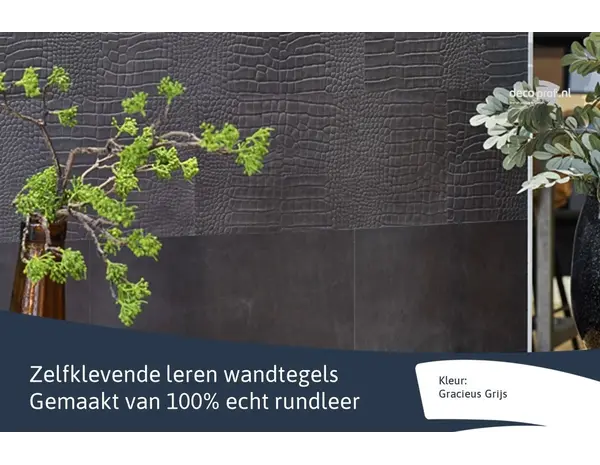 Walluxe Leathr Gracieus Grijs Uni Zelfklevend Walluxe Leathr Gracieus Grijs Uni Zelfklevend