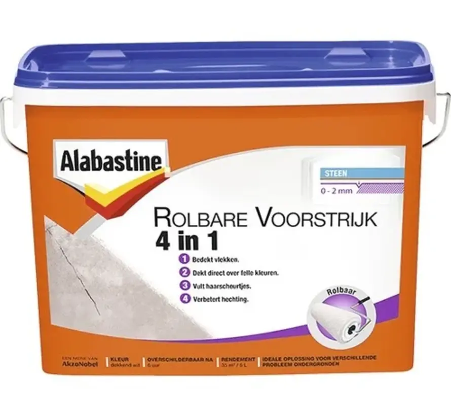 Alabastine Rolbare Voorstrijk 4 In 1 - 5 LTR 