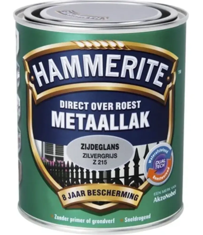 Hammerite Metaallak Zijdeglans Zilvergrijs Z215 Hammerite Metaallak Zijdeglans Zilvergrijs Z215