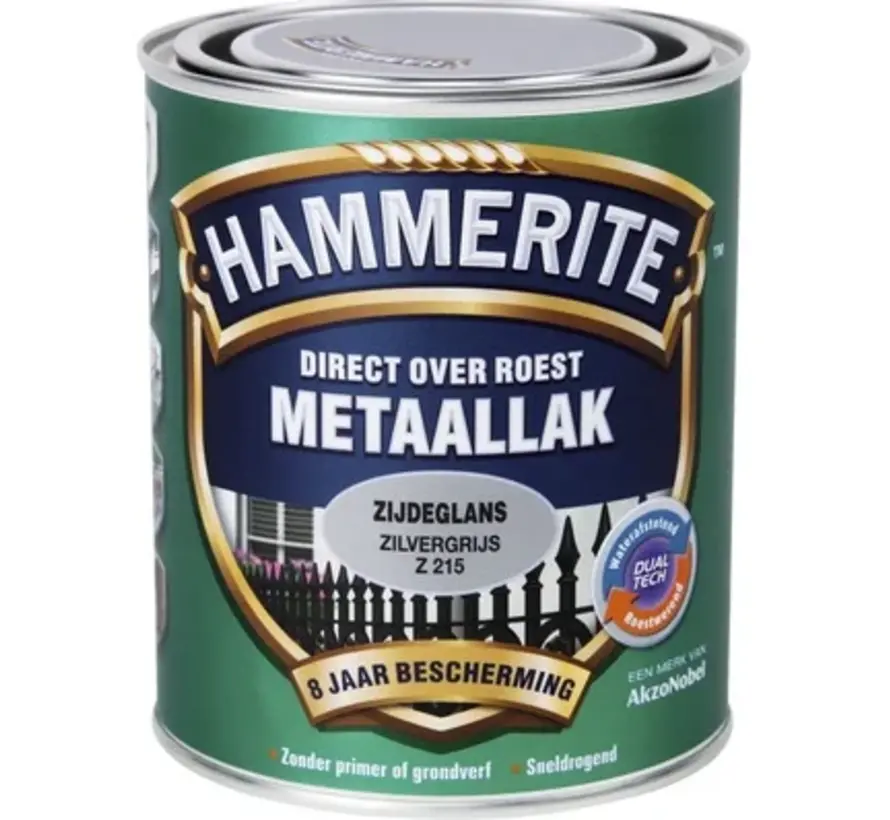 Hammerite Metaallak Zijdeglans Zilvergrijs Z215 - 250 ML