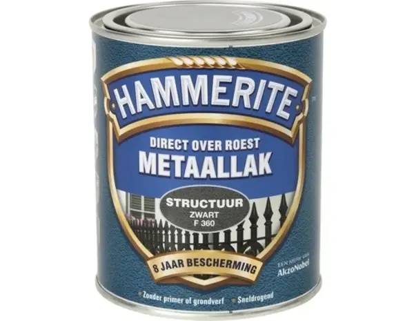 Hammerite Metaallak Structuur Zwart F360
