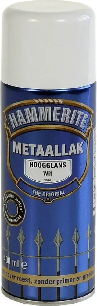 Hammerite Metaallak Hoogglans Wit S010 Spuitbus