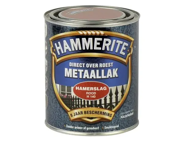 Hammerite Metaallak Hamerslag Rood H140