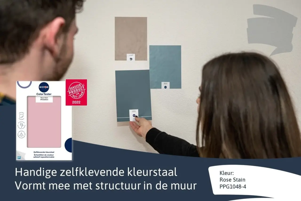 Histor Histor Colortester Rose Stain PPG1048-4 | Zelfklevende Kleurstaal Histor Histor Colortester Rose Stain PPG1048-4 | Zelfklevende Kleurstaal