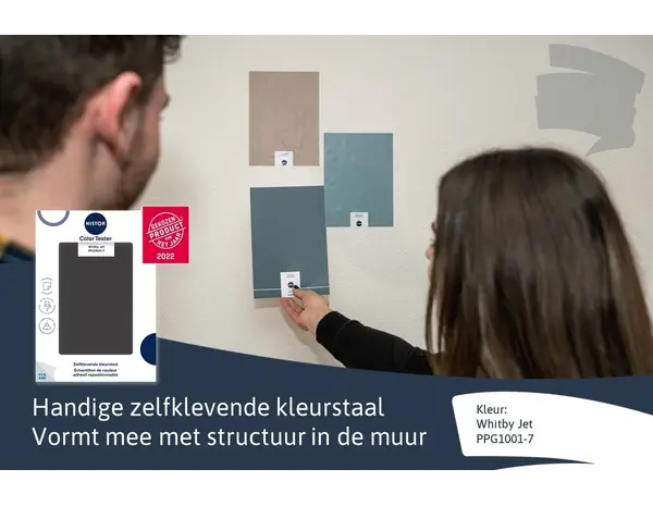 Kleurstaal Histor Colortester Whitby Jet PPG1001-7 | Zelfklevende Kleurstaal
