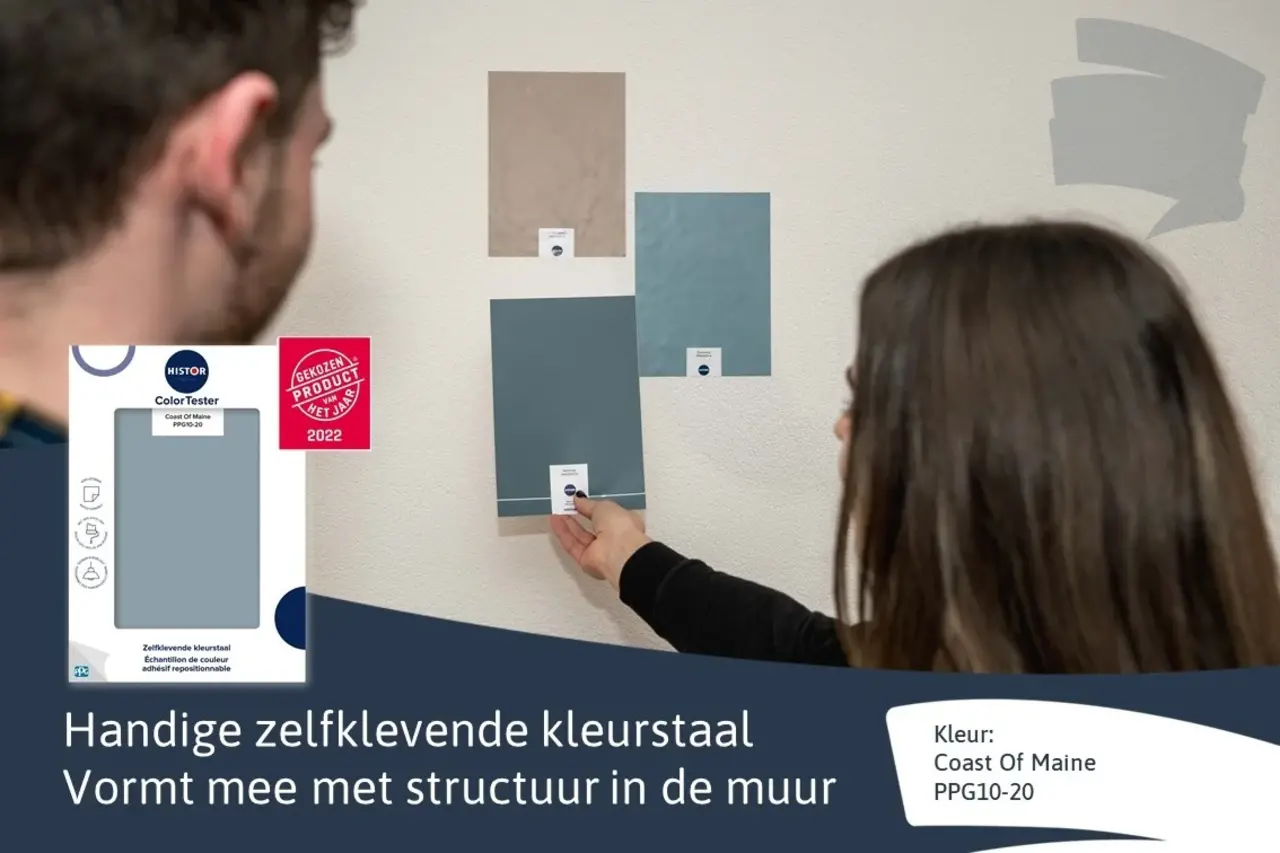 Kleurstaal Histor Colortester Coast Of Maine PPG10-20 | Zelfklevende Kleurstaal
