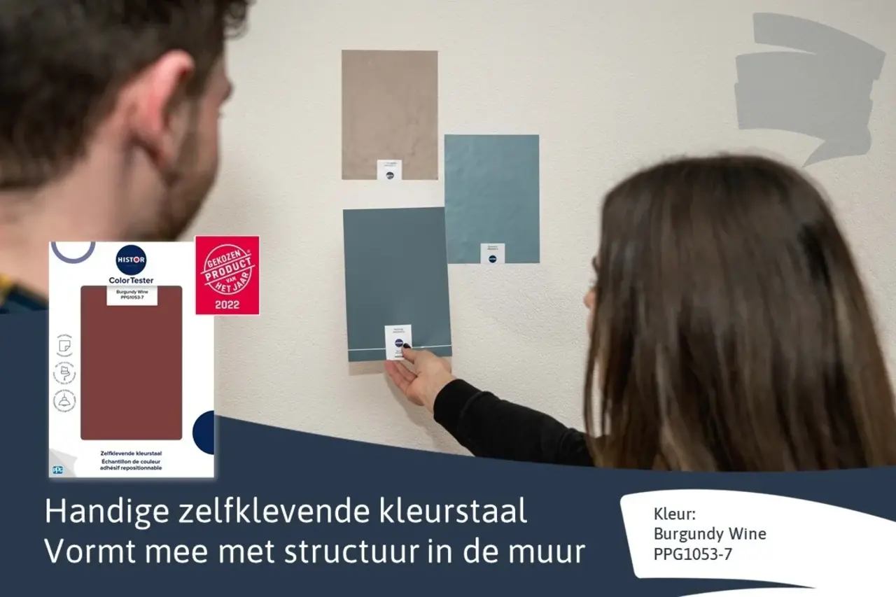 Kleurstaal Histor Colortester Burgundy Wine PPG1053-7 | Zelfklevende Kleurstaal Kleurstaal Histor Colortester Burgundy Wine PPG1053-7 | Zelfklevende Kleurstaal